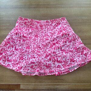 Hill House The Pool Skirt in Strawberry Daiquari Sherwood Forest